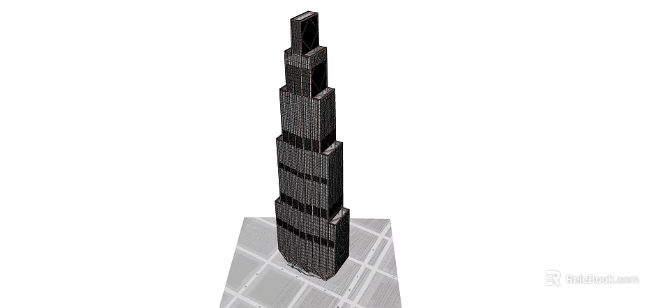 Modern Office Building Skyscraper With Tall Glass Facade And Urban Architectural Design 3d model 