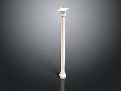 White Classical Column Design With Decorative Capital And Smooth Pedestal Base 3d model