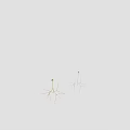 Modern Golden Chandelier With Crossed Metal Rods For Interior Decor Lighting