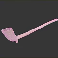 Bone Smoking Pipe With Long Stem And Carved Bowl On Black Background
