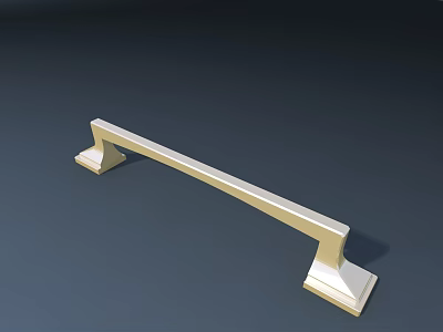 Modern Desk With Gold Metal Handle And Contemporary Design For Home Office 3d model