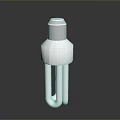 White Energy Saving Light Bulb With Metal Threaded Top And U Shaped Design