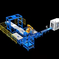 Industrial Equipment Production Line With Robotic Arm Conveyor Belt And Safety Railings
