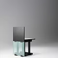 Modern Single Chair With Black Frame And Transparent Glass Legs Design