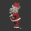 Plush Santa Claus Doll With Red Outfit White Beard Red Hat And Striped Scarf