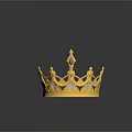 Elegant Golden Decorative Crown Ornament With Intricate Design And Shiny Surface