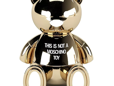 Golden Bear Sculpture With Engraved Text This Is Not A Moschino Toy 3d model