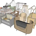 Stylish Baby Cribs In Various Designs With Canopy And Wooden Frames