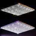 Sparkling Crystal Square Ceiling Light with Modern Design and Bright Illumination 3d model