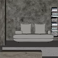 Modern double sofa three-seat sofa 3d model