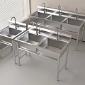Stainless Steel Kitchen Sinks With Stands In Multiple Sizes For Kitchen Use 3d model