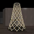 Modern Woven Tower Structure With Warm Lighting In Interior Space Design 3d model