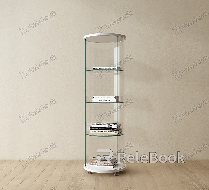 Modern Bookcase Round Bookshelf Bookcase Glass Bookcase model