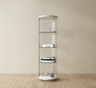 Modern Bookcase Round Bookshelf Bookcase Glass Bookcase 3d model