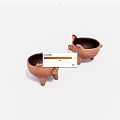 Animal Piglet Modeling Ceramic Bowl 3d model