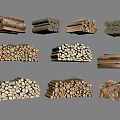 Stone Wood Various Stacks Collection With Assorted Piles And Different Styles