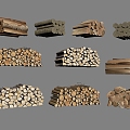 Wood Pile Bonfire Combination 3d model