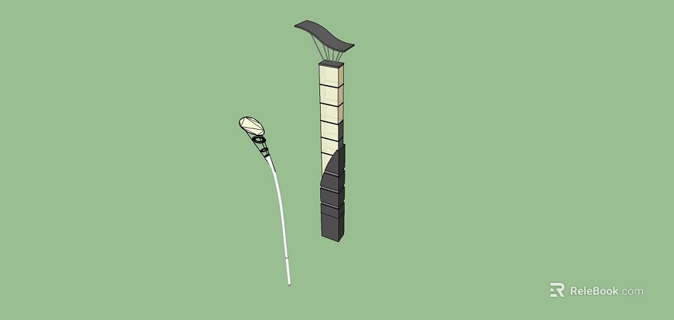 Classic Street Lamp And Modern Column Outdoor Lights For Landscape Decoration 3d model 