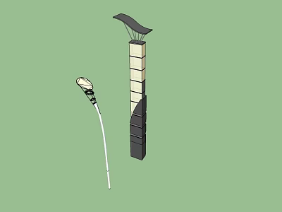 Classic Street Lamp And Modern Column Outdoor Lights For Landscape Decoration 3d model