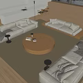 Modern Sofa Coffee Table Combination Sofa Coffee Table 3d model