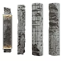 Weathered Pillars With Rough Texture Various Designs Mesh Detail And Lighting