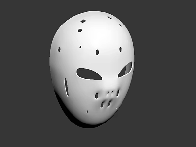 Classic White Horror Mask With Multiple Holes And Distinct Eye Design 3d model