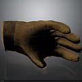 Brown Leather Gloves With Classic Design Soft Lining For Winter Warmth Accessory 3d model