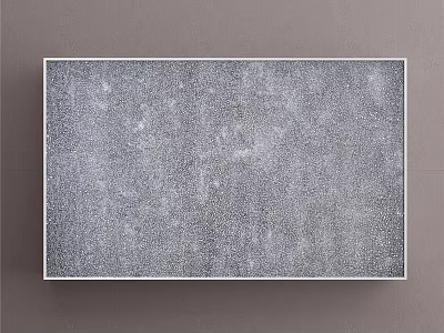Gray Textured Abstract Painting With White Frame On Neutral Wall 3d model