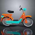 Pinguo Stylish Motorcycle With Orange Body Turquoise Panel Black Seat And Silver Wheels Design