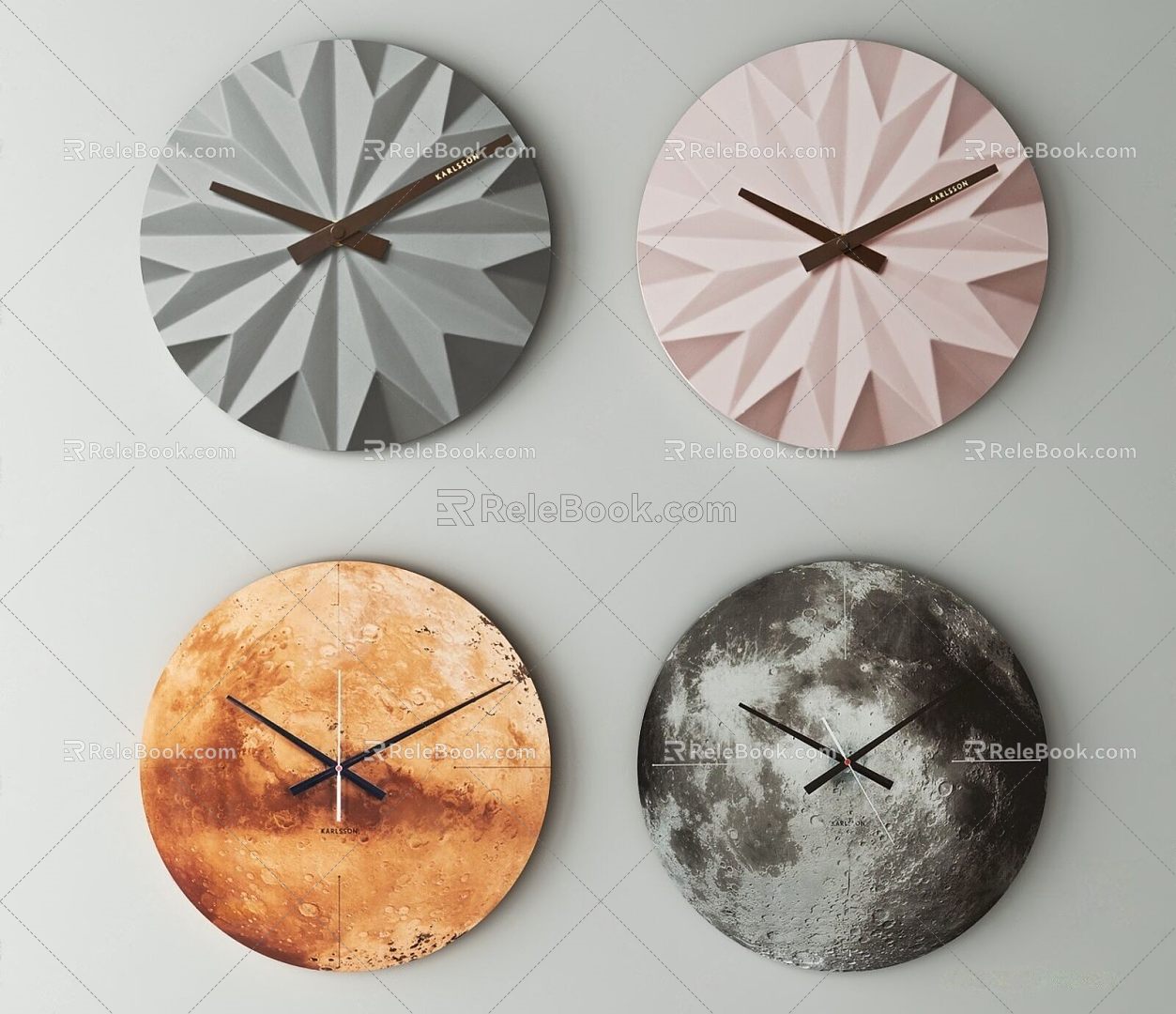 Modern clock decoration 3d model