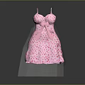 Cute Pink Polka Dot Spaghetti Strap Dress With Bow Detail For Women