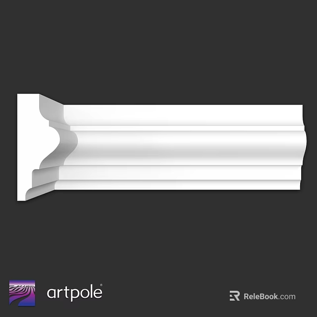 White Decorative Architectural Molding With Ornate Curved Design For Interior Use 3d model 