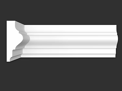 White Decorative Architectural Molding With Ornate Curved Design For Interior Use 3d model