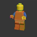 Lego Minifigure With Yellow Head Blue Arms And Orange Torso Legs