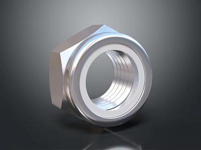 High Quality Metal Hex Nut Threaded Hardware Tool For Industrial Applications 3d model