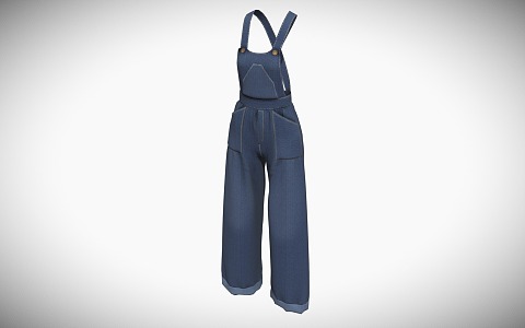 Denim Jumpsuit Jeans 3d model