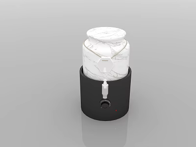 Modern Kitchen Appliance With Marble Texture Container And Black Base Water Tap Design 3d model