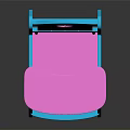 Stylish Kids Chair With Blue Frame Pink Tray And Heart Shaped Backrest
