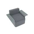 Modern Single Sofa With Flat Armrests Simple Lines And Dark Color Design 3d model