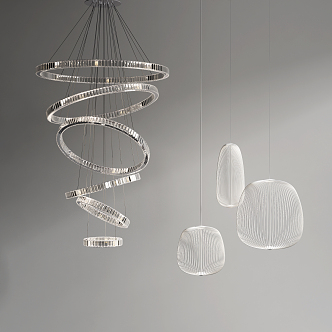 Modern crystal chandelier 3d model