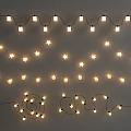 Decorative String Lights with Star Shaped Design and Coiled Patterns for Indoor Wall Decor 3d model