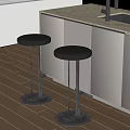 Modern bar stool combination 3d model