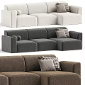 Modern Comfortable Sectional Sofa With Soft Cushions And Multiple Color Options 3d model