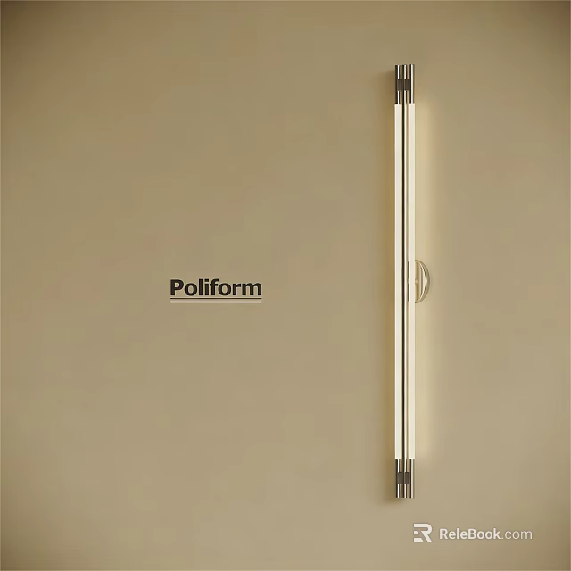 Poliform Modern Wall Lamp With Sleek Long Strip Design And Metal Frame 3d model 