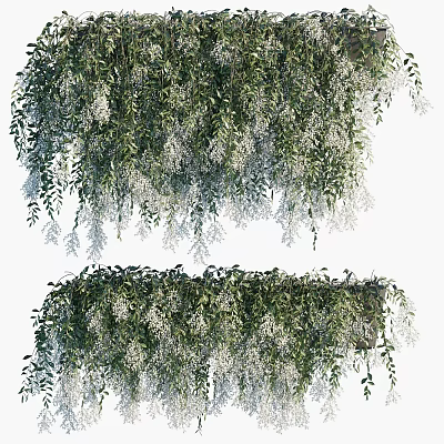 Lush Green Hanging Vines Decorative Ornament Set For Home Decoration 3d model