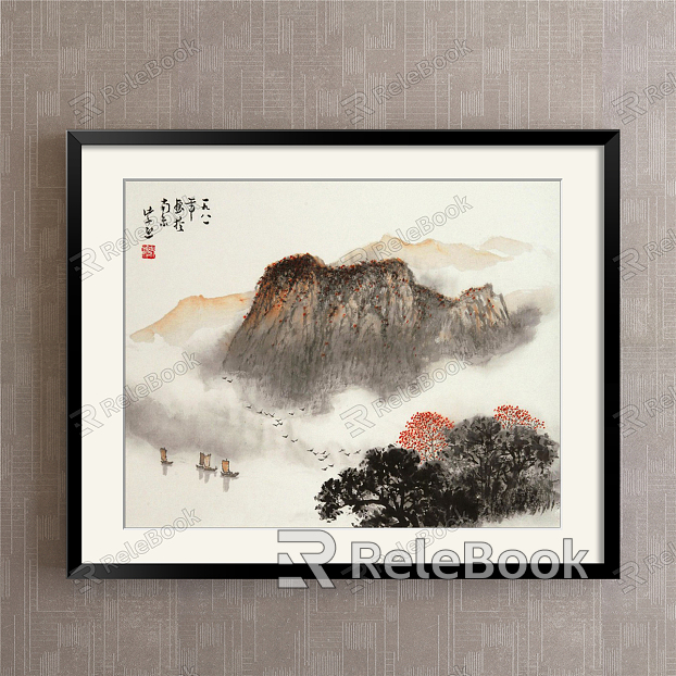 New Chinese Landscape Painting Brown Hallway Landscape Decoration Painting model