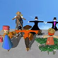 New Chinese Scarecrow Folk Scarecrow Landscape Sick Scarecrow Combination 3d model