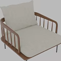Modern Accent Chair with Wooden Frame Light Gray Cushion and Metal Legs