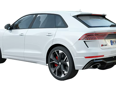 Audi White Sporty SUV With Black Wheels Red Brake Calipers RS Badge 3d model