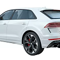 Audi White Sporty SUV With Black Wheels Red Brake Calipers RS Badge